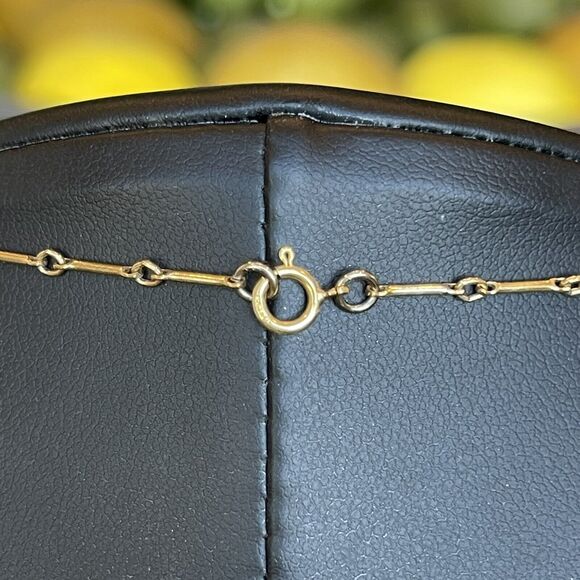 Vintage Cloisenne Elephant Pendant Trunk Up Gold Tone Chain Necklace 16” Length - Picture 5 of 7